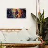 Astronaut - Neon - Oranje - Ruimte tuinposter los doek klein -sfeer7