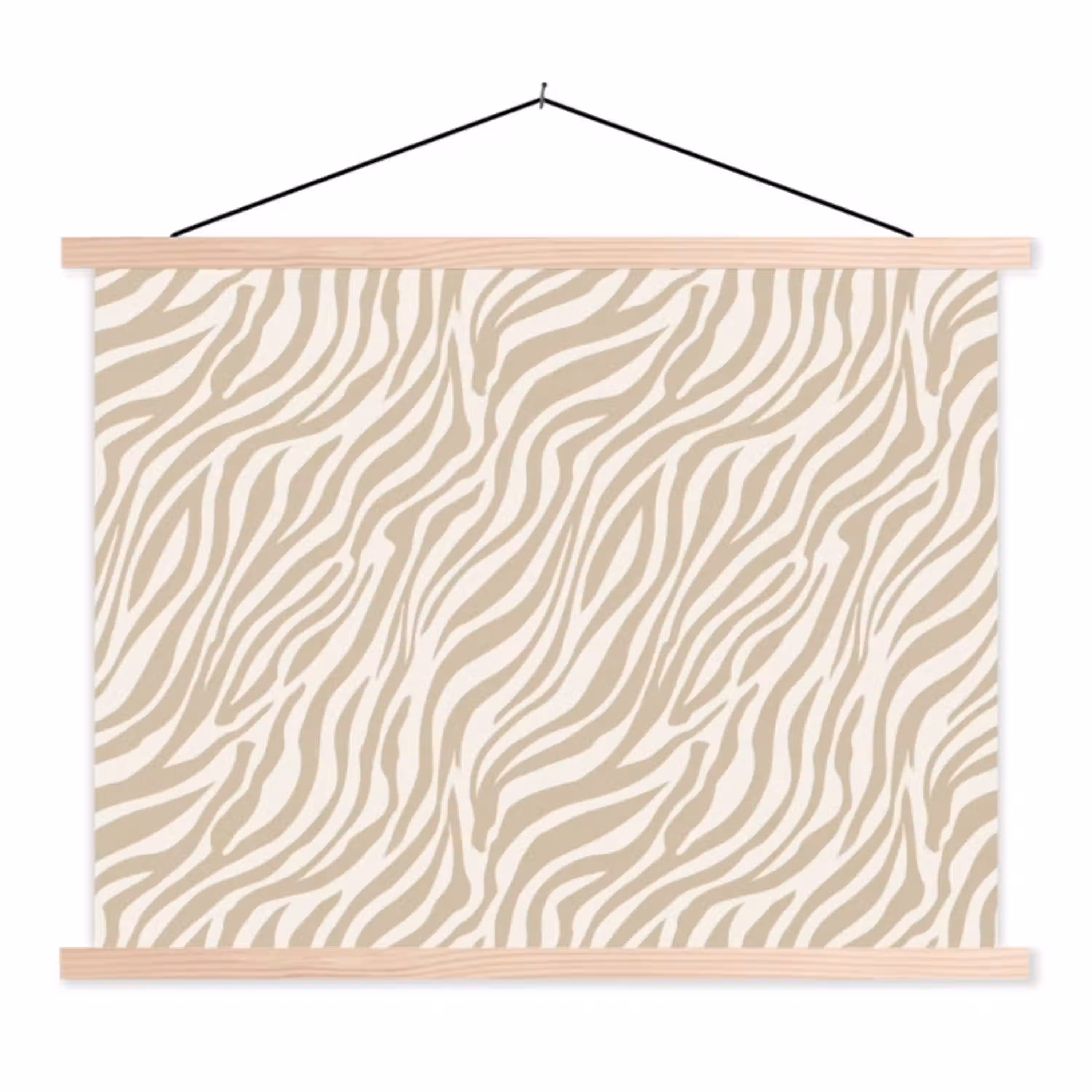 Zebra - Patroon - Beige textielposter latten blank klein 122 -3d