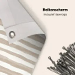 Minimalistisch - Strepen - Beige Balkonbeschermer Duitsland klein 596 -closeup_NL