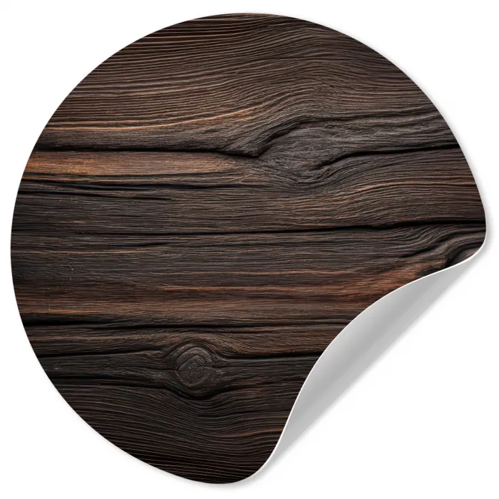 Hout - Grillige nerven Wandcirkel behangsticker klein -3d