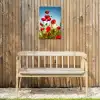 Rode klaprozen tegen de hemel Tuinposter op houten frame 2 cm dik klein -sfeer4