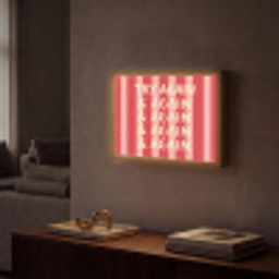 Strepen - Rood - Try again Light Box met batterij (Wandlamp) middel -sfeer1