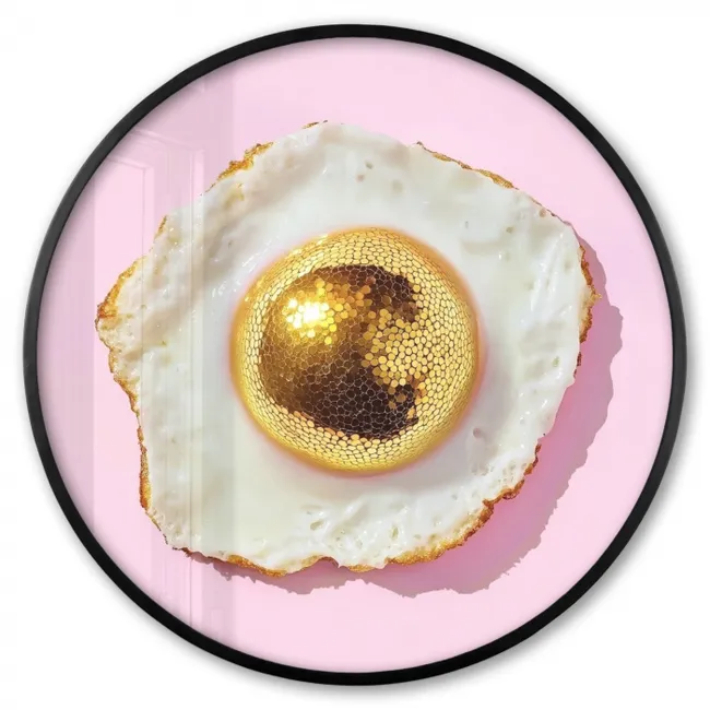 Ronde fotolijst - Ei - Disco - Ontbijt - Glitter