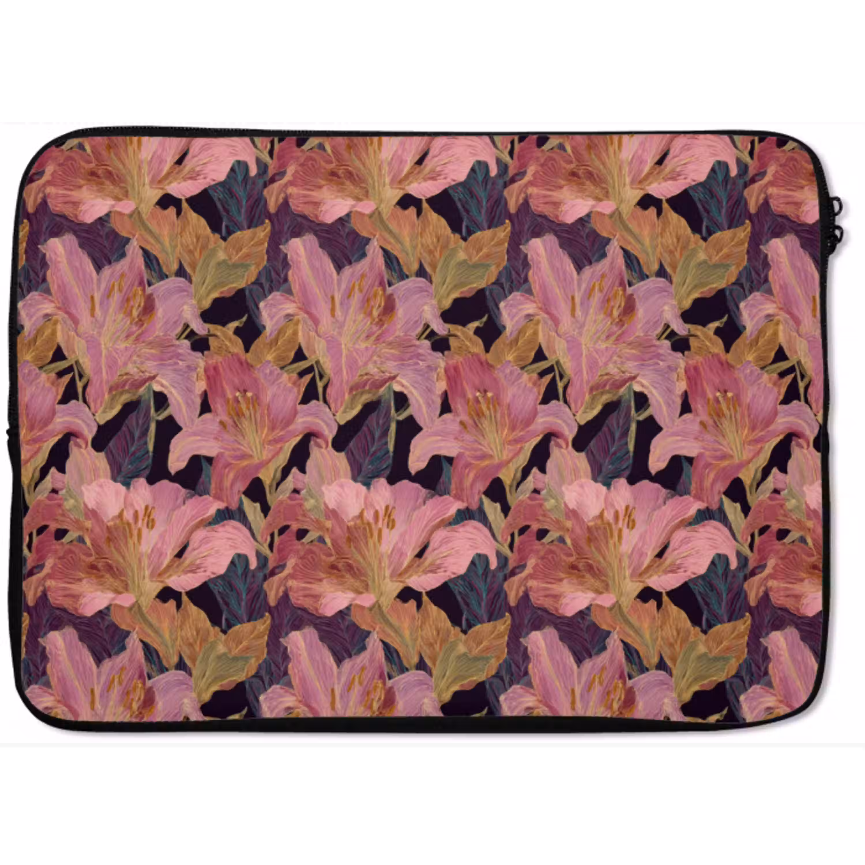 Lelies - Patroon - Roze - Goud laptophoes neopreen klein 279 -zkaufland3dotto