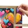 Hartjes - Kleuren - Kunst - Liefde Light Box met batterij (Wandlamp) middel -USP_websiteprintNL