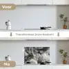 Marmer - Zwart - Goud - Grijs keuken achterwand spatscherm klein -voor_na_NL