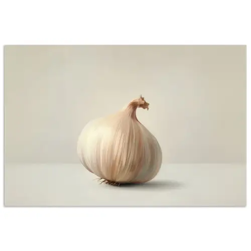 Knoflook - Natuurlijk - Beige poster papier klein -3d