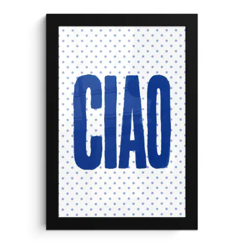 Ciao - Stippen - Roze - Wit fotolijst zwart zonder passe partout klein -3d