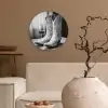 Wijn - Cowboylaarzen - Raamlicht - Wit Wandcirkel plexiglas klein -sfeer1