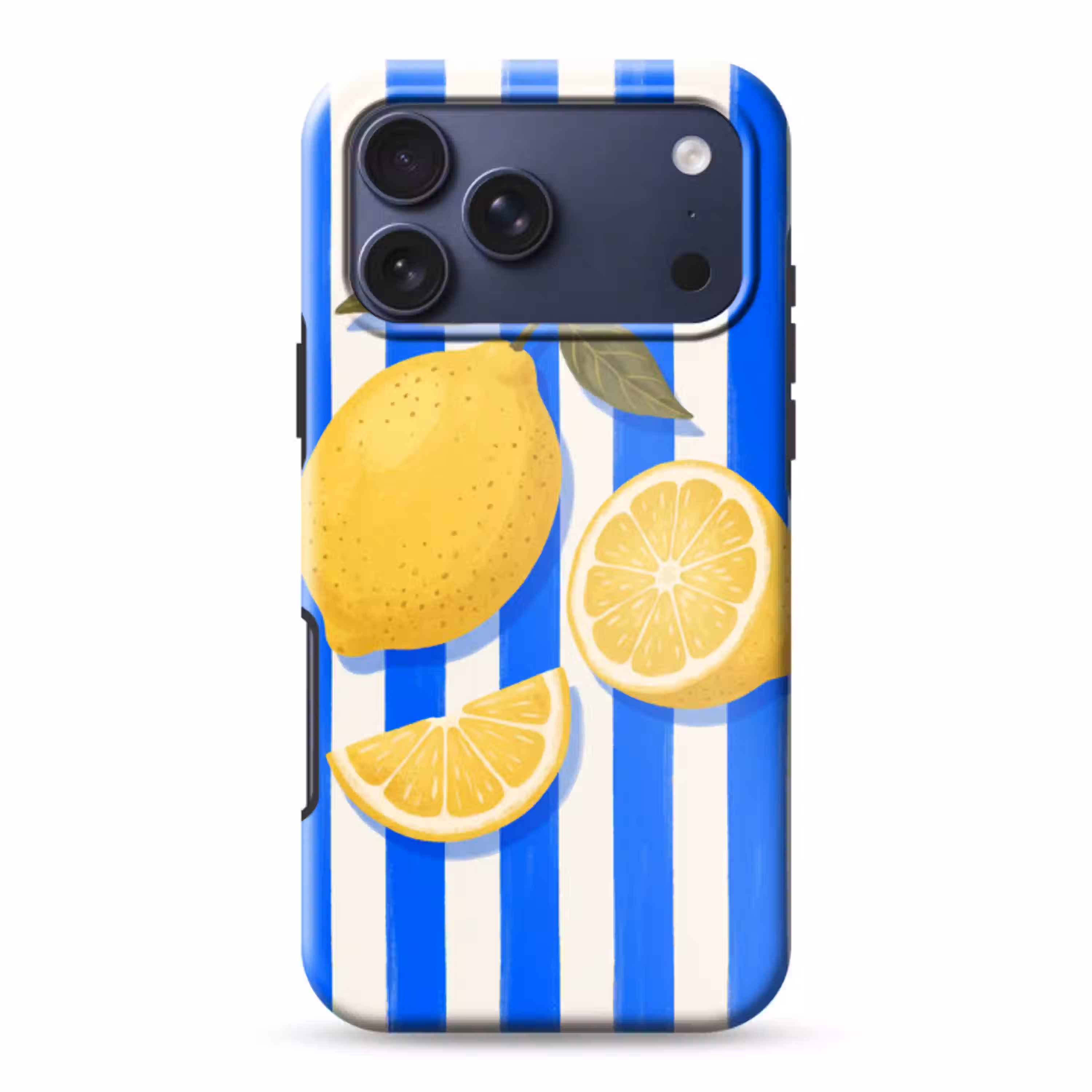 Fruit - Citroen - Zomer - Geel - Blauw Toughcase MagSafe Apple iPhone 17 Pro Max klein -3d