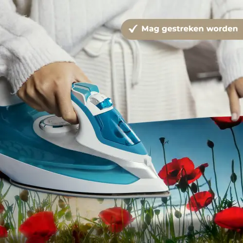Klaprozen - Toscane - Zon - Rood - Blauw Wandkleed katoen klein -sfeer9