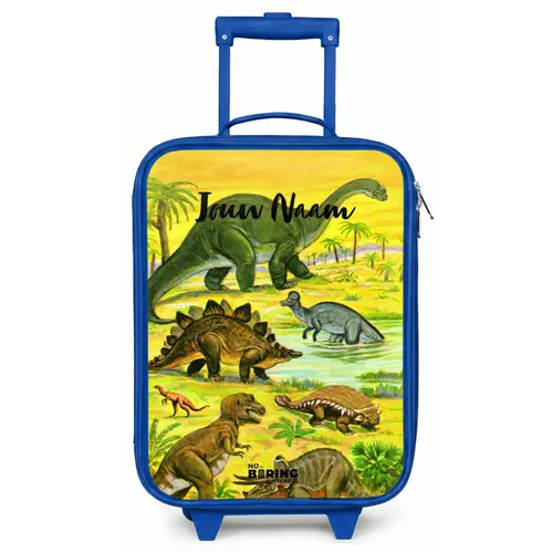 Dinosaurus in Dinosaurusland Kinderkoffer - Blauw klein -zz3dotto