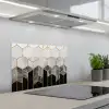 Goud - Hexagon - Chic - Patronen - Luxe keuken achterwand spatscherm klein -3d_schuin