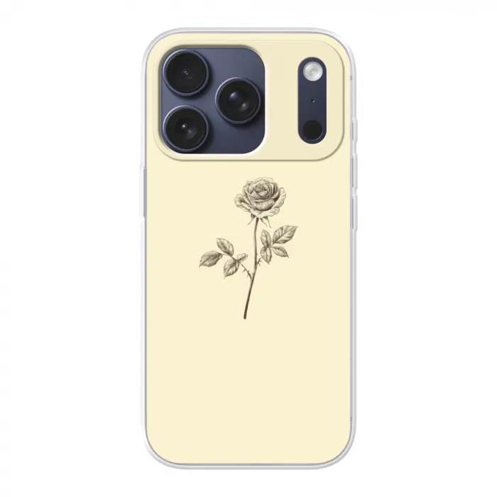 Illustratie - Zwart - Roos Telefoonhoesje iPhone 17 Pro klein -3d