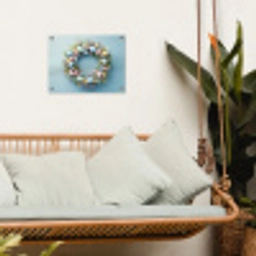Krans - Eieren - Bloemen tuinposter los doek klein -sfeer7