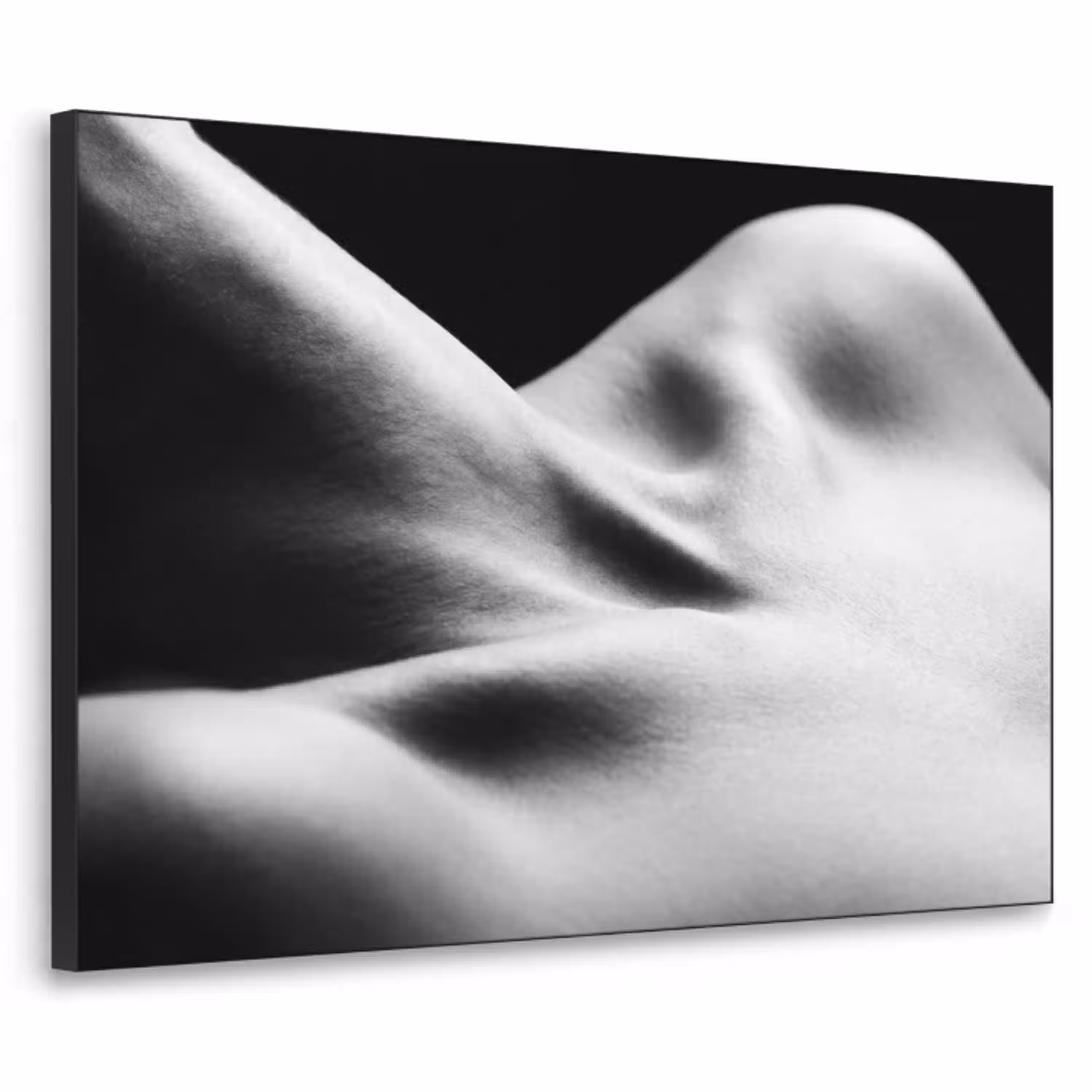Lichaam - Vormen - Abstract - Zwart - Wit - Sensueel Textielframe zwart klein -3d