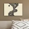 Beige - Lijnen - Golvend -  Abstract canvas 2cm klein -sfeer3