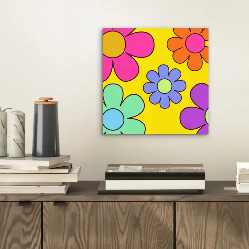 Bloemen - Illustratie - Kleurrijk aluminium wit klein -sfeer1