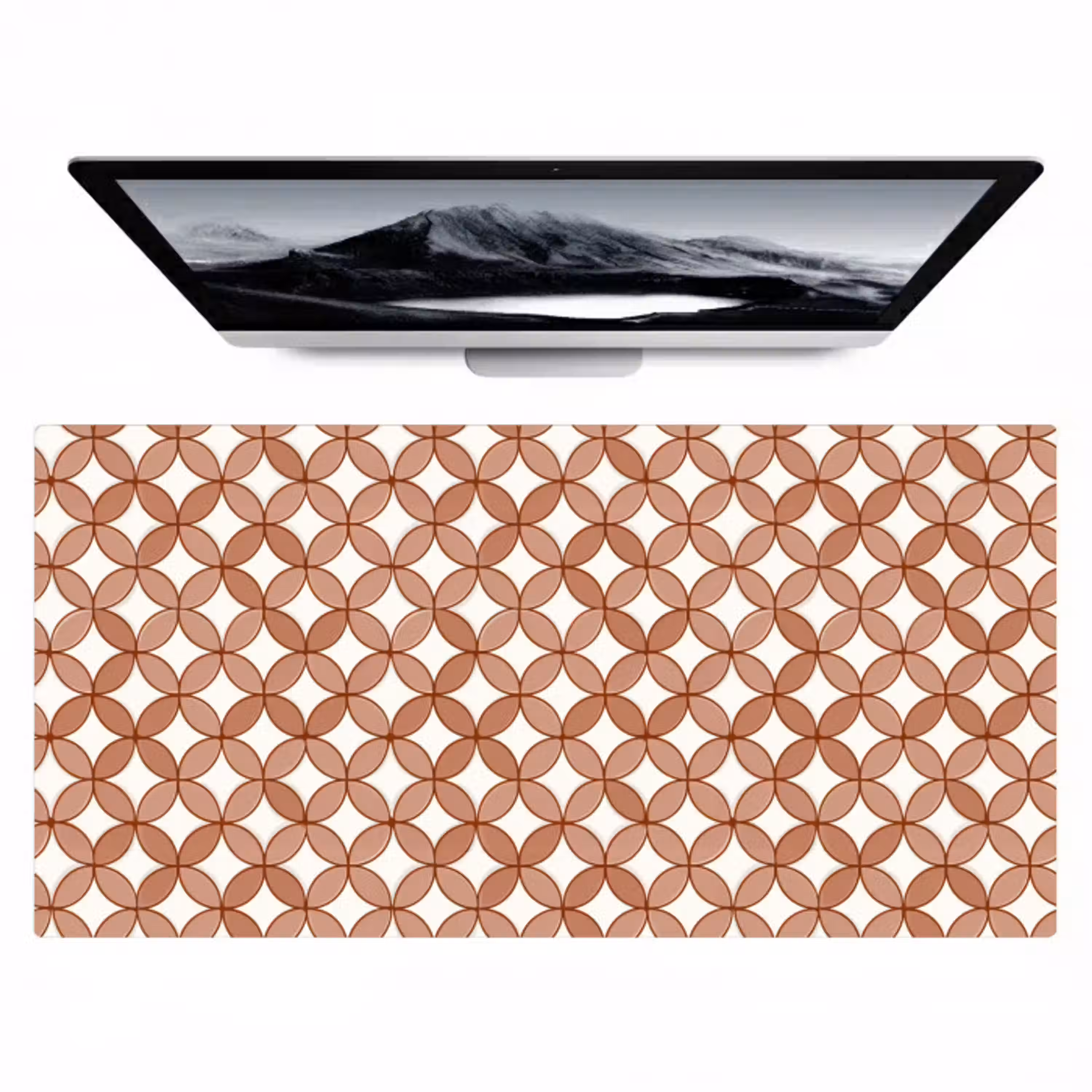 Geometrisch - Cirkels - Modern - Terracotta Muismat XXL klein 681 -zzz3d