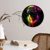 Puck - Hond - Verf - Kleuren Wandcirkel kunststof plaat 5mm dik klein -sfeer4