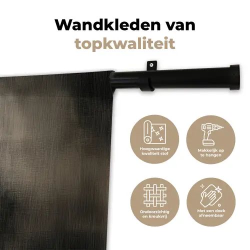 Vormen - Modern - Zwart Wandkleed katoen klein -sfeer2
