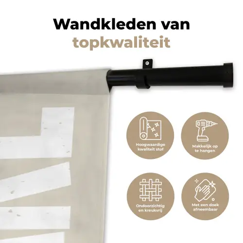 Cake - Woord - Japandi - Wit Wandkleed katoen klein -sfeer2