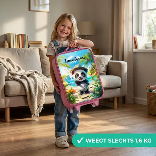 Pablo panda Kinderkoffer - Roze klein -sfeer2_NL