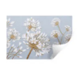 Illustratie - Bloemen - Blauw Muursticker klein -3d
