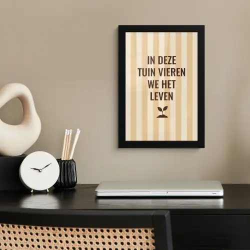 Tuin - Quote - Strepen - Zomer fotolijst zwart zonder passe partout klein -sfeer1