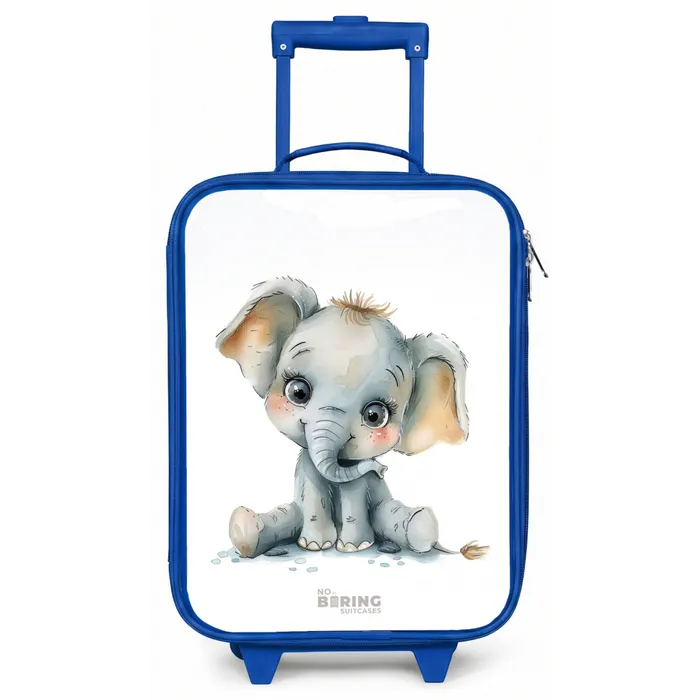 Baby olifant Kinderkoffer - Blauw klein -zz3dotto