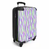 Lila strepen op een mintgroene achtergrond NBS - Handbagage koffer - Volwassenen Unisex middel -productfoto_3d