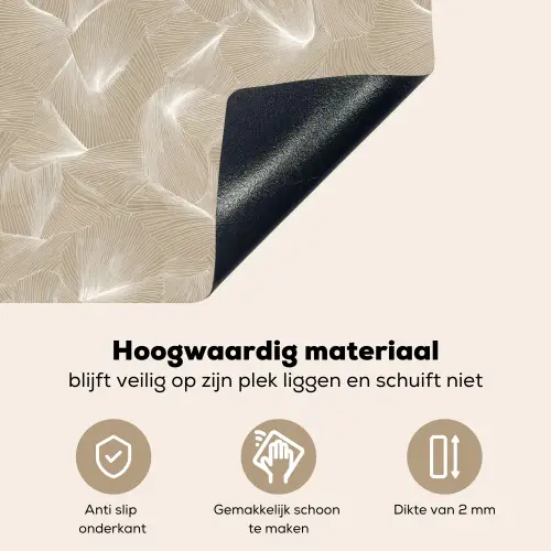 Organisch - Textuur - Beige Inductie beschemer met haakjes klein 777 -ky-onderkant-nl