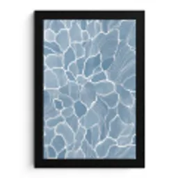 Abstract - Blauw - Bladeren fotolijst zwart zonder passe partout klein -3d