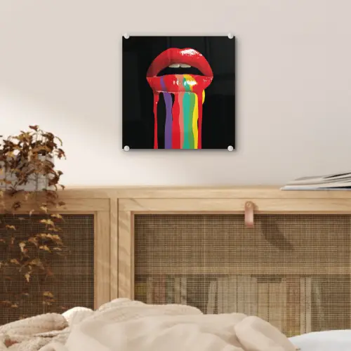 Lippen - Kleuren - Zwart plexiglas 5mm klein -sfeer4