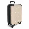Beige achtergrond met witte hartjes NBS - Handbagage koffer - Volwassenen Unisex middel -productfoto_3d