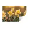 Bloemen - Geel - Wazig Muursticker klein -3d