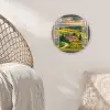 Doorkijk - Toscane - Uitzicht - Landschap - Zomer Wandcirkel kunststof plaat 5mm dik klein -sfeer5