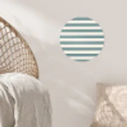 Strepen - Modern - Blauw Wandcirkel behangsticker klein 186 -sfeer4