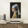 Meisje met de parel - Johannes Vermeer - Bril aluminium wit klein -sfeer1