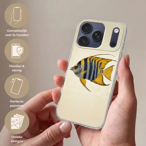 Vis - Sierlijk - Vinnen - Illustratie Telefoonhoesje iPhone 17 Pro klein -sfeer3_NL