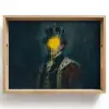 Koning - Portret - Druipende gele verf Dienblad Rechthoek middel -z3d_shopping