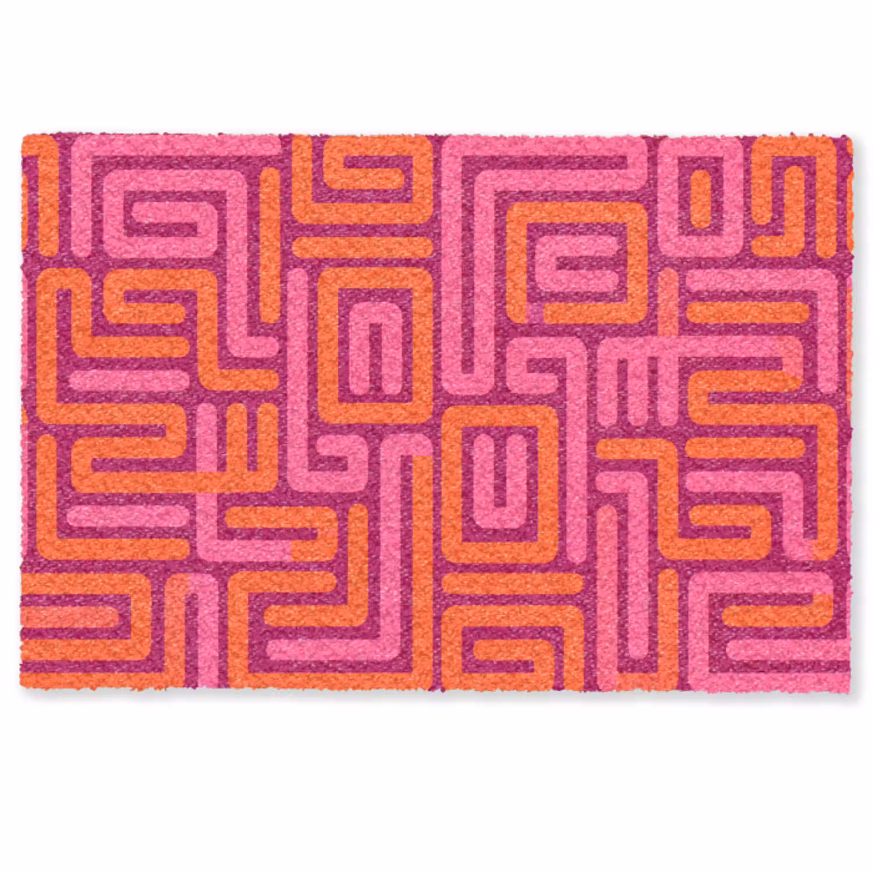 Abstract - Patroon - Lijnen - Roze - Oranje Deurmat klein -zkaufland3d
