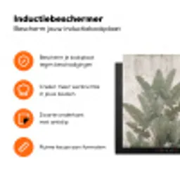 Bananenbladeren - Beton - Groen Inductie beschermer vinyl 3mm klein -zzzzzzz-td-ups