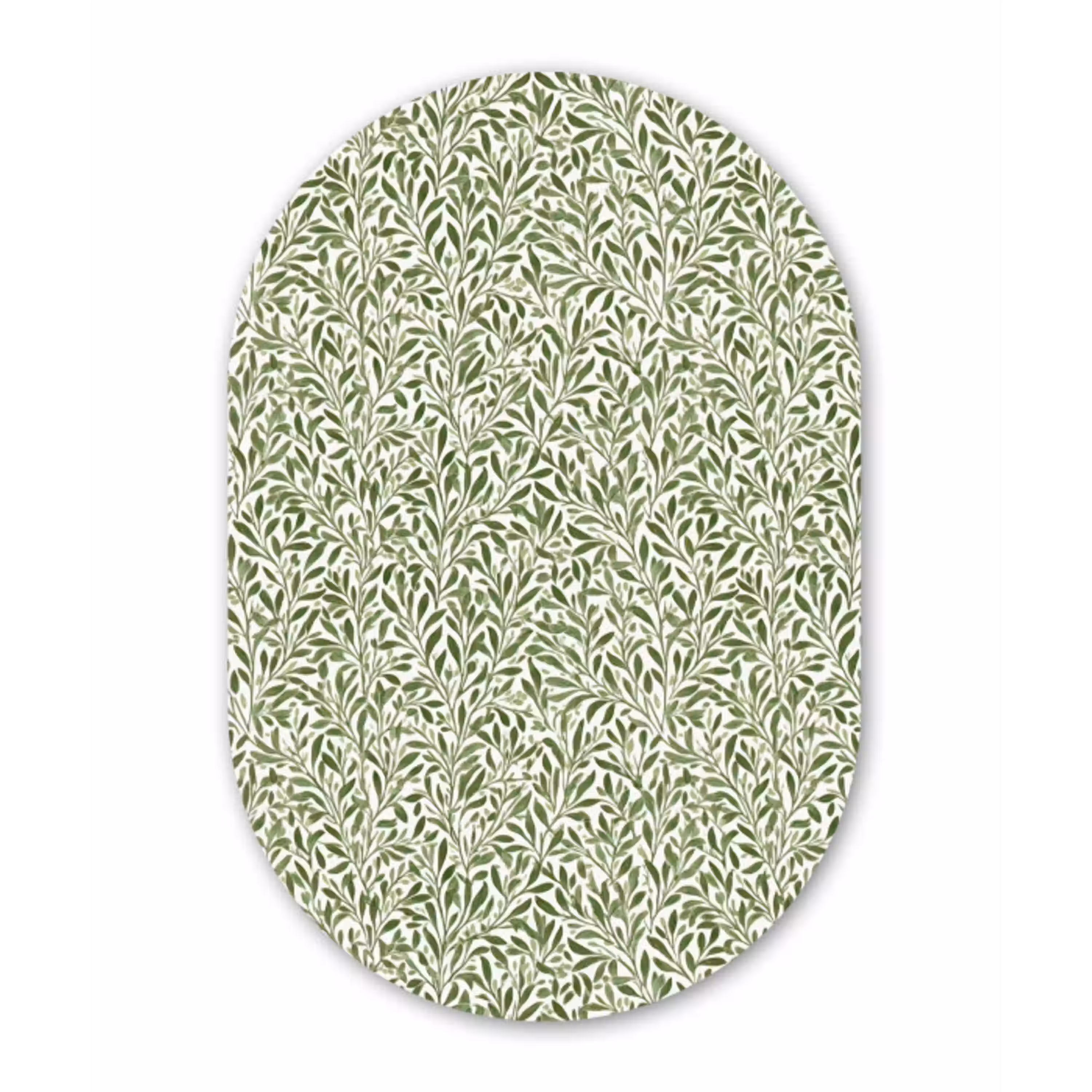 Botanisch - Takken - Groen Wandcirkel Ovaal Aluminium middel 839 -3d