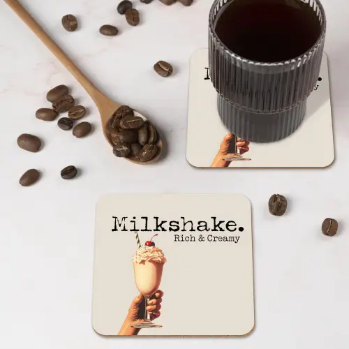 Milkshake - Kers - Rietje onderzetter kurk middel -sfeer2