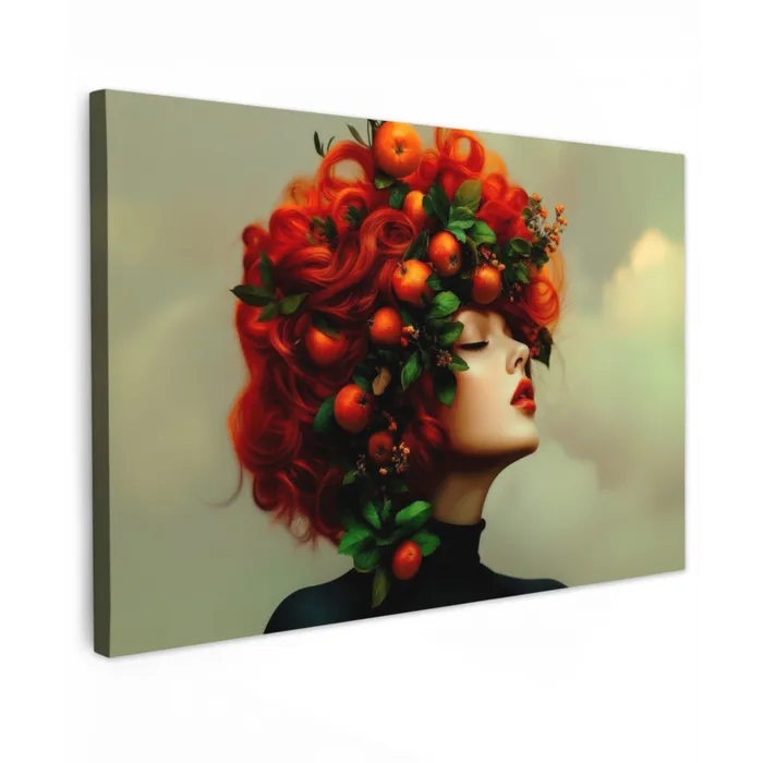 Vrouw - Appels - Rood - Bladeren canvas 2cm klein -z3d