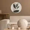 Plant - Beige - Japandi Akoestische PET Vilt - Rond klein -sfeer1
