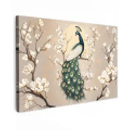 Pauw - Tak - Bloemen Tuinposter op houten frame 2 cm dik klein -3d