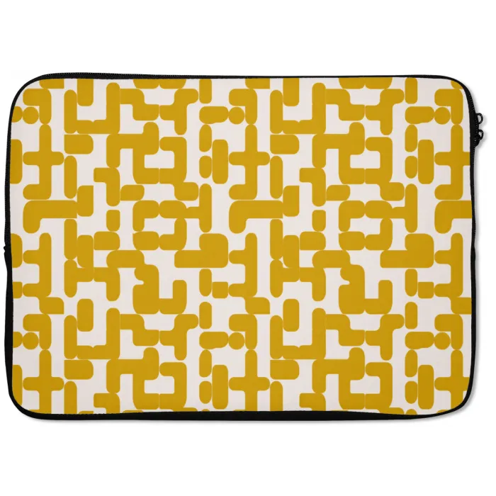 Geel - Beige - Patroon laptophoes neopreen klein 279 -zkaufland3dotto
