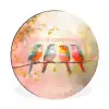 Vogels - Tak - Quote - Roze Wandcirkel aluminium klein -3d